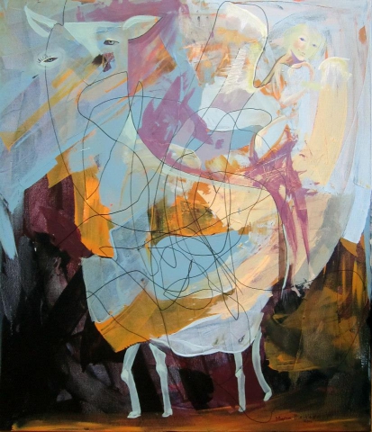 abstract painting alpaca