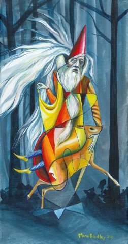 surreal painting dumbledore bambi forest