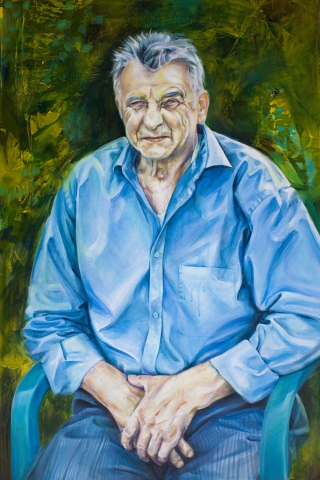 portrait painting man sitting