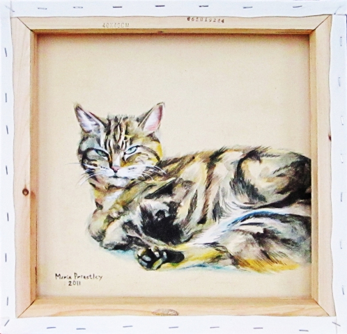 portrait painting cat pet